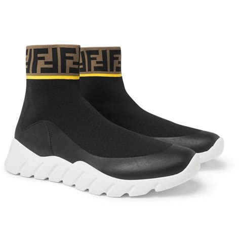 fendi ff quilted sneakers|fendi knit high top sneakers.